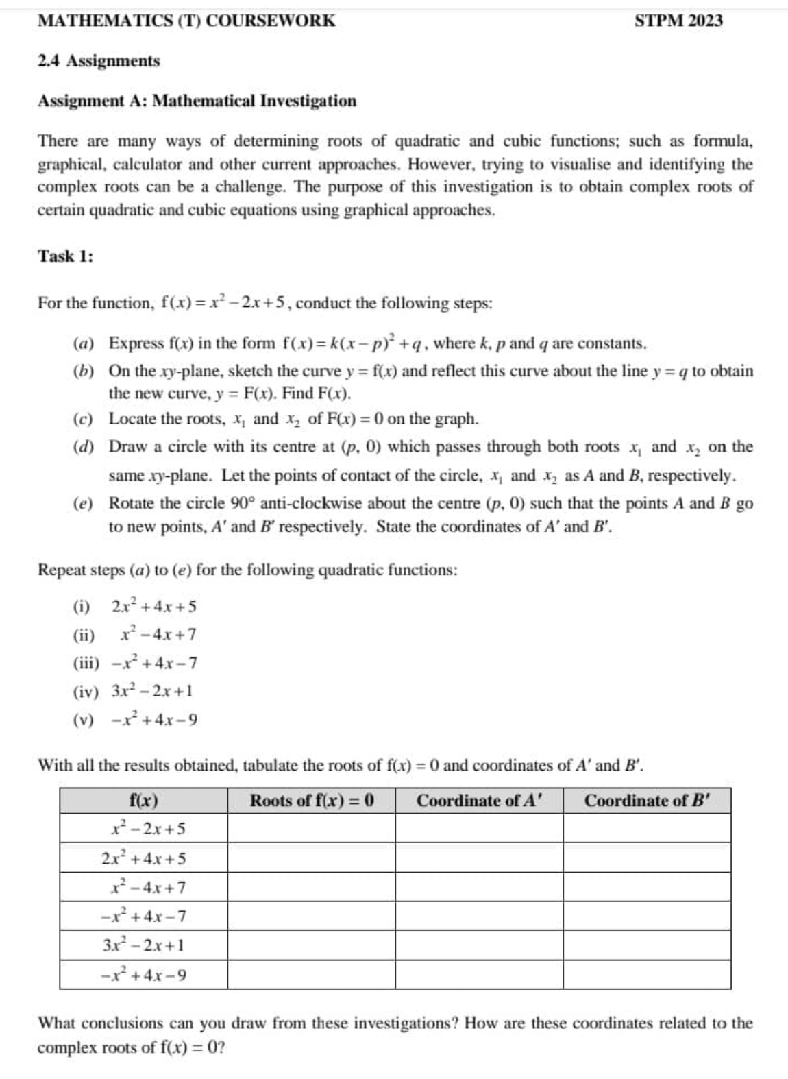 maths t coursework 2022 sem 3